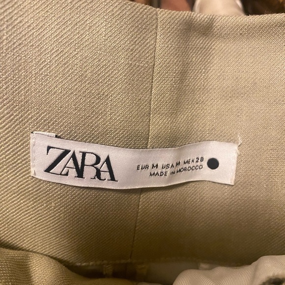 Zara Beige High Waisted Pencil Mini Skirt with Pockets - Picture 4 of 5